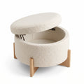 Luna Boucle Storage Ottoman – Soft Modern Accent Seat with Hidden Compartment for Elegant Living Spaces