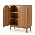 Nova Fluted Accent Cabinet – Modern Statement Storage Piece with Elegant Wood Texture and Hidden Storage