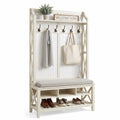 Haven Entryway Storage Bench – Functional Hall Tree with Coat Hooks, Shoe Storage and Modern Farmhouse Style