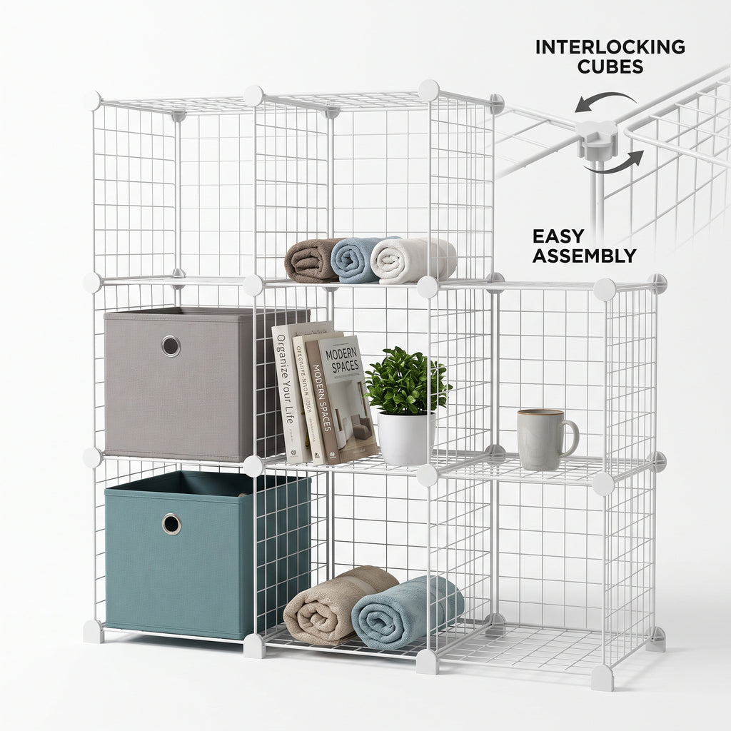 GridForm Modular Shelf – Contemporary Open Storage System for Flexible Home Organization