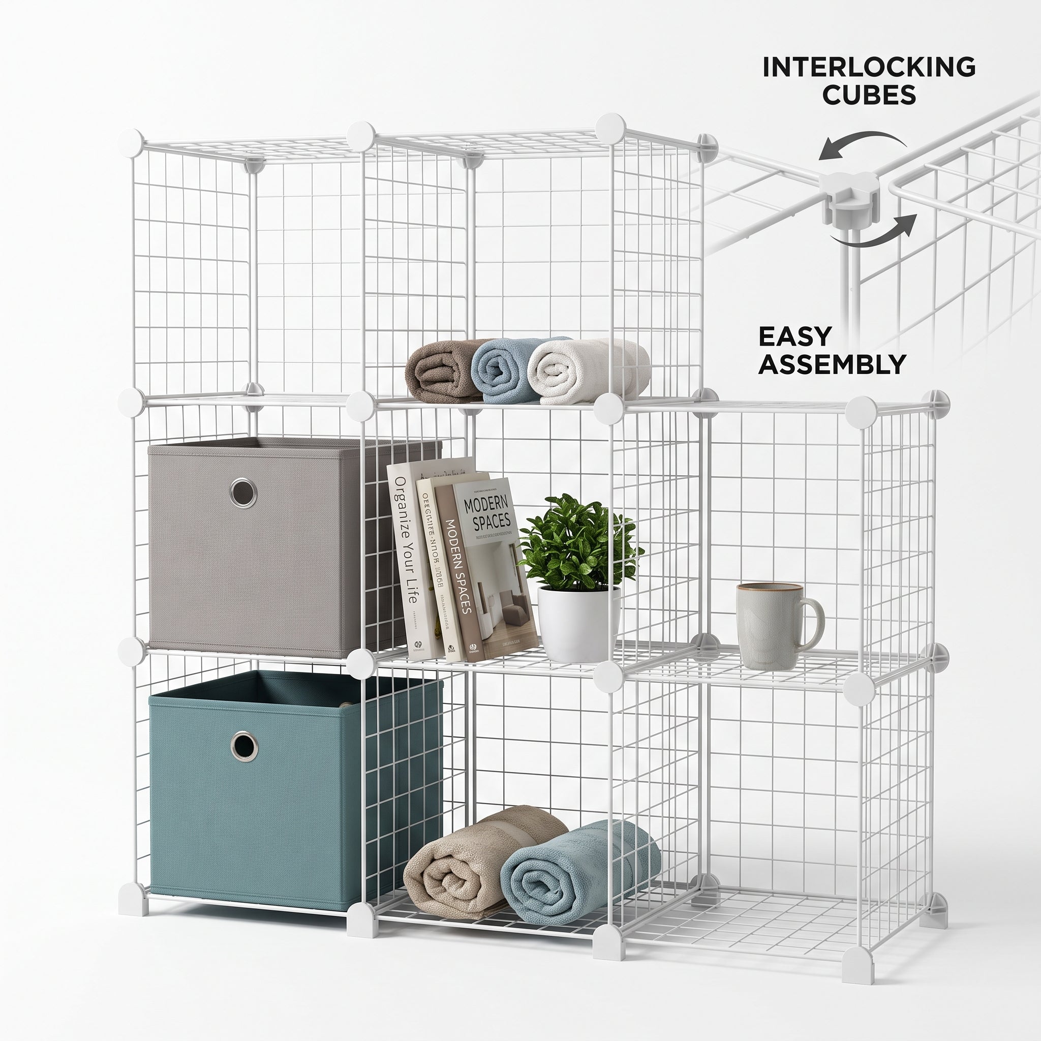 GridForm Modular Shelf – Contemporary Open Storage System for Flexible Home Organization