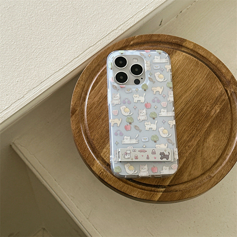 Cute Full-print Cat & Dog Foldable Kickstand Phone Case