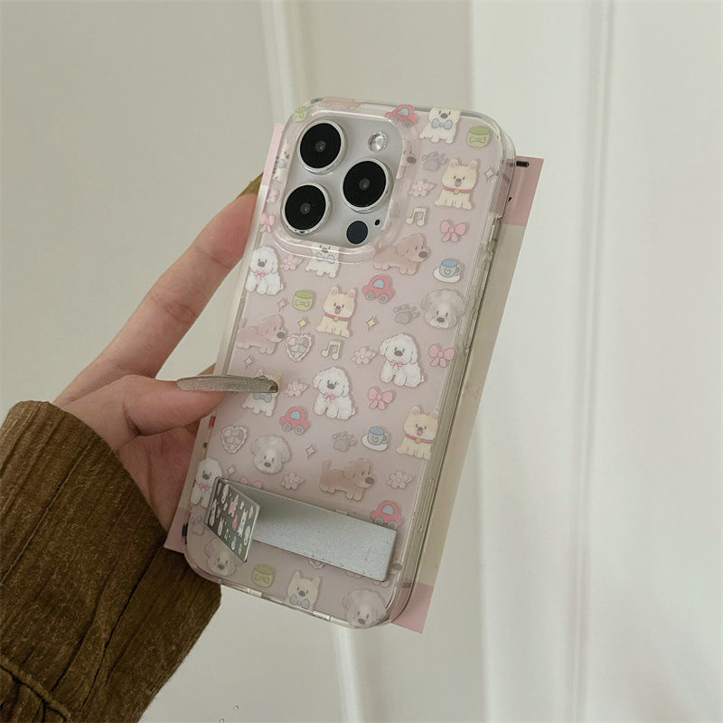 Cute Full-print Cat & Dog Foldable Kickstand Phone Case