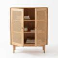 Solara Rattan Cabinet – Organic Modern Storage Furniture with Natural Woven Doors and Warm Design